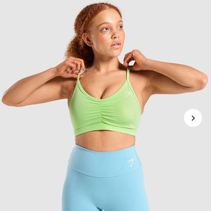Gymshark ruched green sports bra!